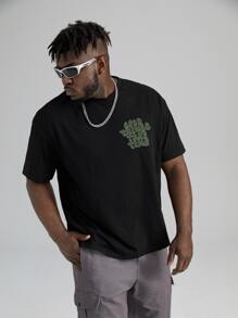 Manfinity EMRG Men Plus Slogan Graphic Tee - Black - View 6