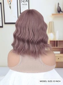 短卷人造假髮帶劉海 - 粉色 - 查看 5