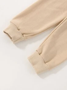 Niñas Top de cuello alto de manga raglán & Vestido halter tejido de canalé - Multicolor - Ver 5