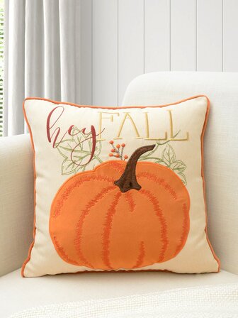 感恩節南瓜刺繡靠墊套不附帶墊芯
