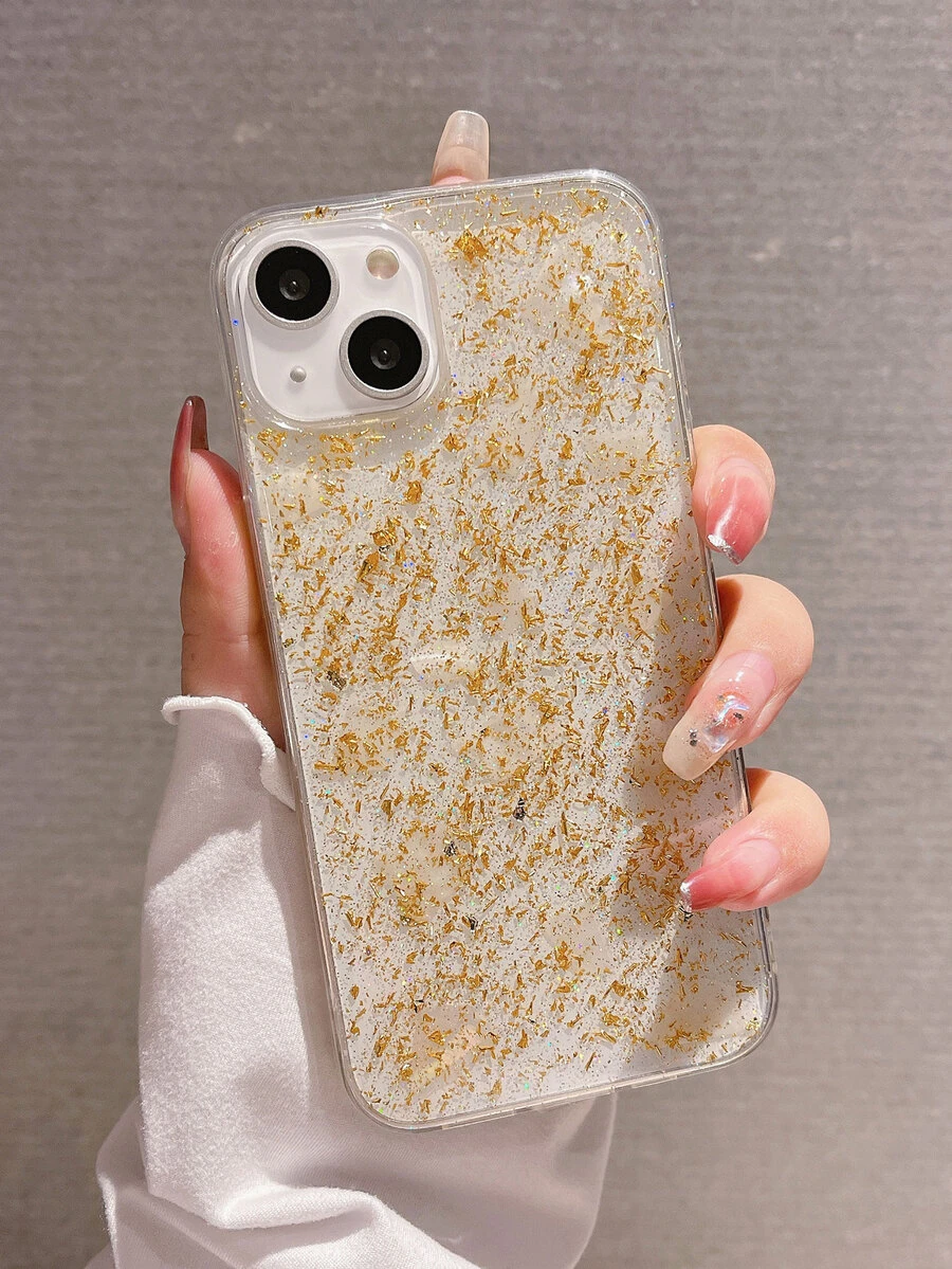 Funda de celular transparente Hoja de oro - Dorado - Ver 1