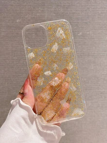 Funda de celular transparente Hoja de oro - Dorado - Ver 2