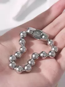 1入組珠子裝飾手環,不銹鋼首飾類 - 銀色 - 查看 5
