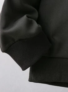 Manfinity Men 1pc Cartoon Graphic Drop Shoulder Sweatshirt - Black - View 4