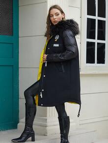 ZIAI Women's Mid Length Windproof Outdoor Sports Parker Casual Padded Coat Winter Coat