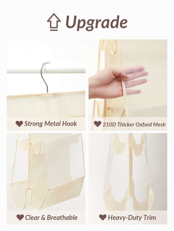 SHEIN Basic living 1pc Hanging Bag Organizer with Clear Pockets SHEIN USA