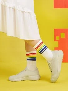 CUCCOO BASICS Lace Up Front Fluffy Sneakers - Beige - View 1