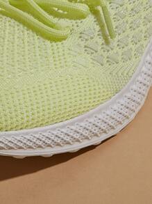 Lace-up Decor Sneakers - Yellow - View 3