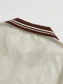 Manfinity Sporsity Men Letter Graphic Striped Trim Tee
