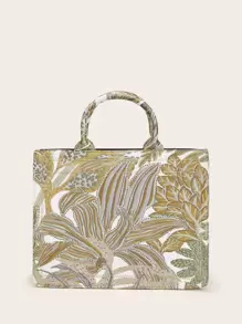 SHEIN VCAY Túi tote in hình lá - Nhiều màu - Xem 4