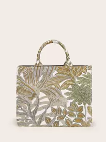 SHEIN VCAY Túi tote in hình lá - Nhiều màu - Xem 7