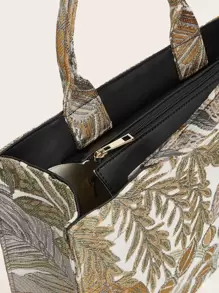 SHEIN VCAY Túi tote in hình lá - Nhiều màu - Xem 8