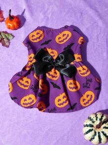 Halloween 1pc Pumpkin Pattern Pet Dress