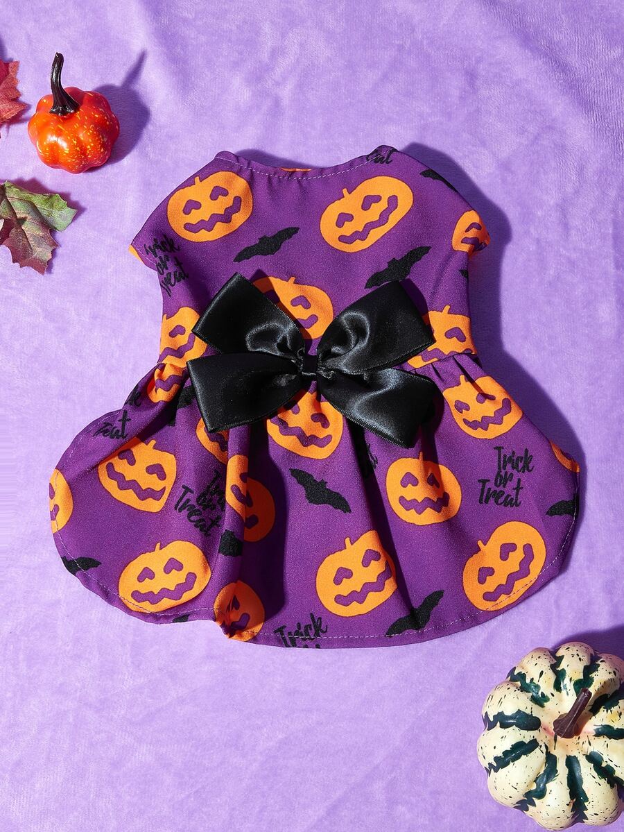 Halloween 1pc Pumpkin Pattern Pet Dress