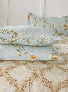 Floral Print Duvet Cover Set Without Filler - Multicolor - View 5