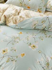 Floral Print Duvet Cover Set Without Filler - Multicolor - View 6