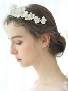 Diadema con diseño de flor nupcial - Dorado - Ver 3