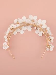 Diadema con diseño de flor nupcial - Dorado - Ver 6