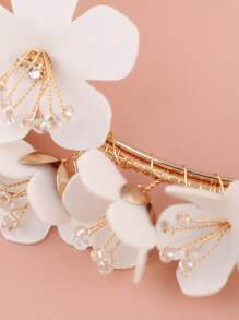 Diadema con diseño de flor nupcial - Dorado - Ver 7