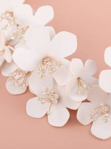 Diadema con diseño de flor nupcial - Dorado - Ver 8