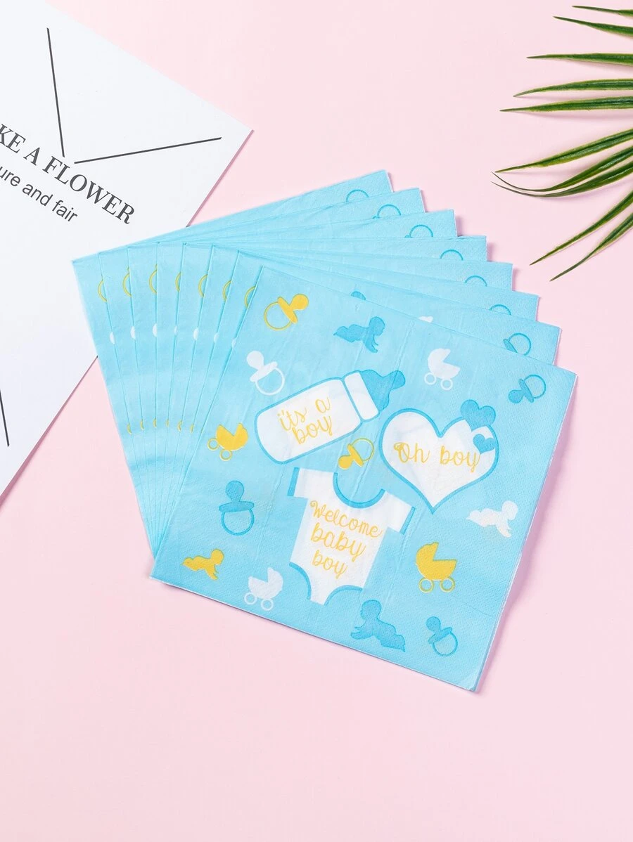 20pcs Slogan Graphic Disposable Napkin - Multicolor - View 1