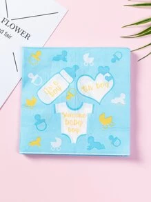 20pcs Slogan Graphic Disposable Napkin - Multicolor - View 2