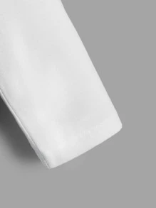 SHEIN 男孩字母圖案撞色T恤 - 黑色 - 查看 3