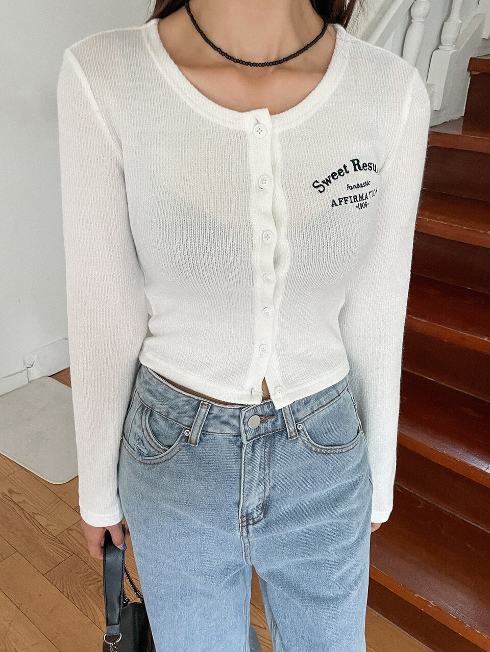 Letter Graphic Button Through Tee,Fall Clothes Long Sleeve Women