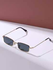 Square Frame Fashion Glasses - Grey - View 2