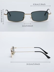 Square Frame Fashion Glasses - Grey - View 4