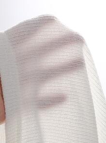 DAZY 字母图案纽扣T恤，秋季女装长袖 - 白色 - 查看 5