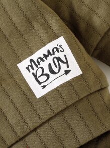 男婴童字母貼布運動衫搭配運動褲 - 軍綠色 - 查看 6