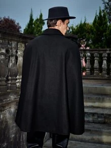 Manfinity Hombres Abrigo capa con hebilla delantero - Negro - Ver 2