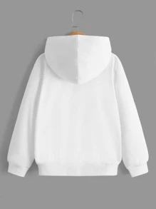 SHEIN 男孩日本字母和卡通圖案連帽衫