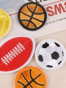 5入組運動球形熨燙貼片 - 彩色 - 查看 2