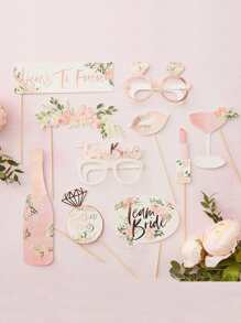 10pcs Party Decorative Photobooth Prop, Paper Photo Booth Prop For Wedding - Multicolor - View 1