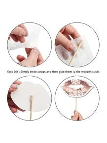 10pcs Party Decorative Photobooth Prop, Paper Photo Booth Prop For Wedding - Multicolor - View 3