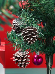 9 cái Giáng sinh bằng gỗ thông trang trí hình nón - Nhiều màu - Xem 1