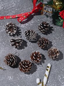 9 cái Giáng sinh bằng gỗ thông trang trí hình nón - Nhiều màu - Xem 2