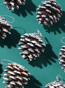 9 cái Giáng sinh bằng gỗ thông trang trí hình nón - Nhiều màu - Xem 4