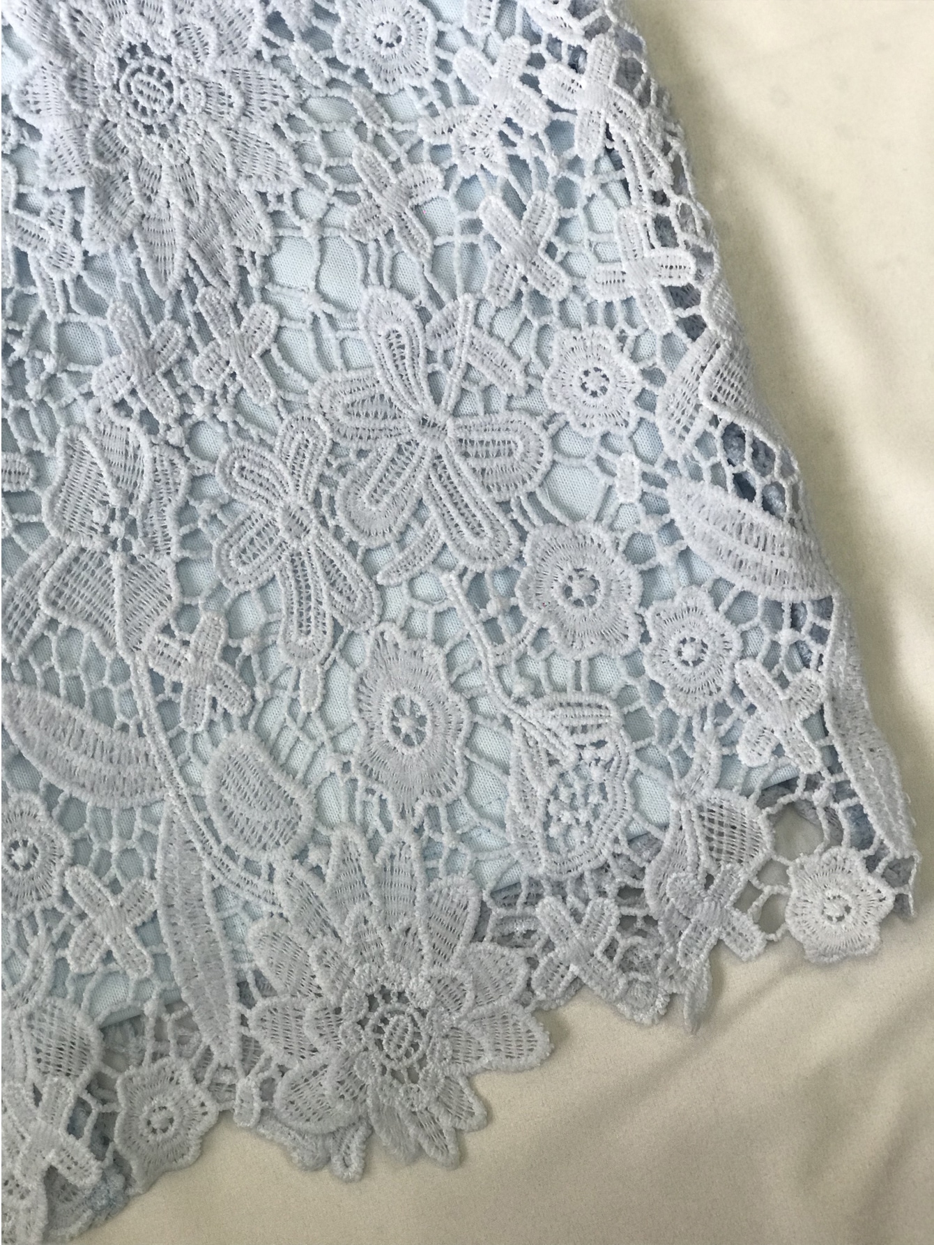 Eilly Bazar Floral Lace Stand Neck Dress SHEIN USA