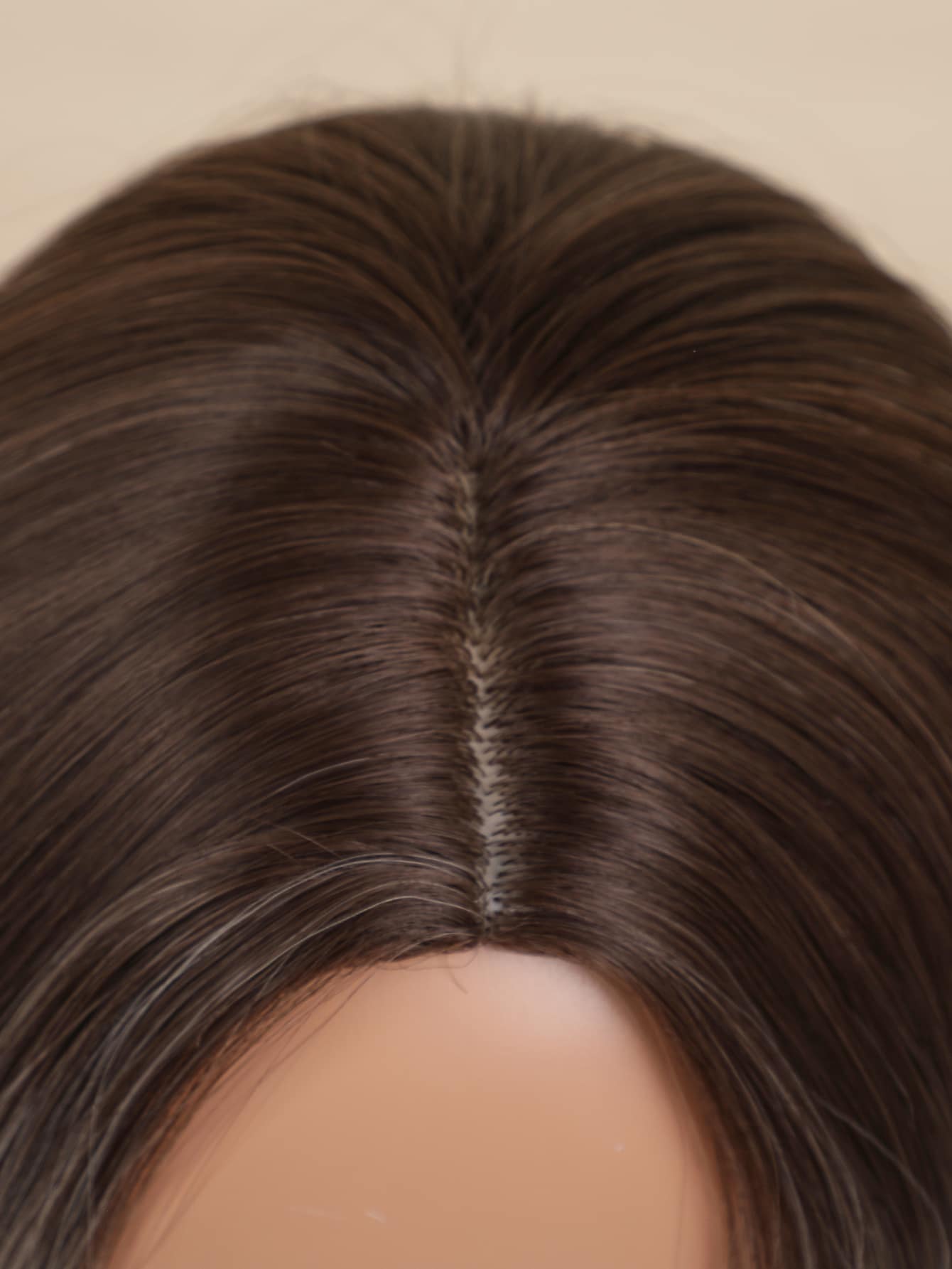 HAIRCUBE Peluca larga ondulada marrón con reflejos para mujer, peluca sintética de parte media para mujer y niña, 30 pulgadas - Multicolor - Añade 5
