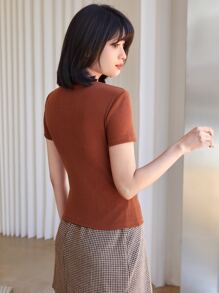 SHEIN EZwear 2入組小高領T恤 - 彩色 - 查看 3