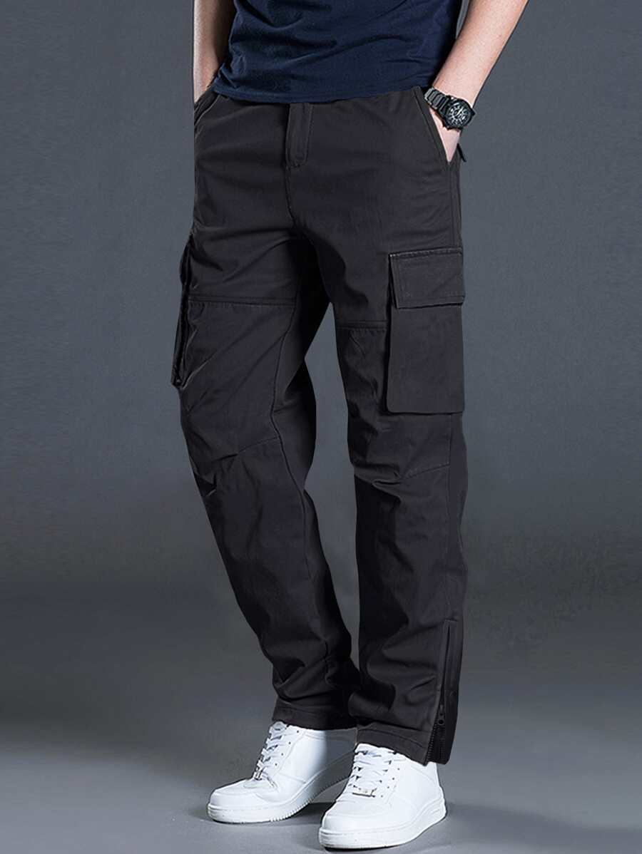 Manfinity LEGND Quần Nam Túi màu trơn Đường phố - màu đen - Xem 1