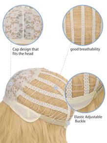 Blonde Long Straight Hair Wigs With Bangs 26 Inch Fashion Women's Wigs Synthetic Heat Resistant Wigs Daily Used Hair Beginner Friendly,Suitable For Various Occasions, Including , Christmas, New Year, Parties, Vacations, Winter - Gold - View 6