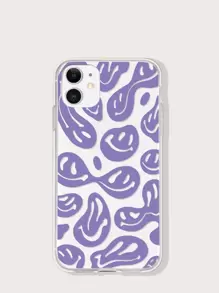 Smile Pattern Phone Case - Mauve Purple - View 1