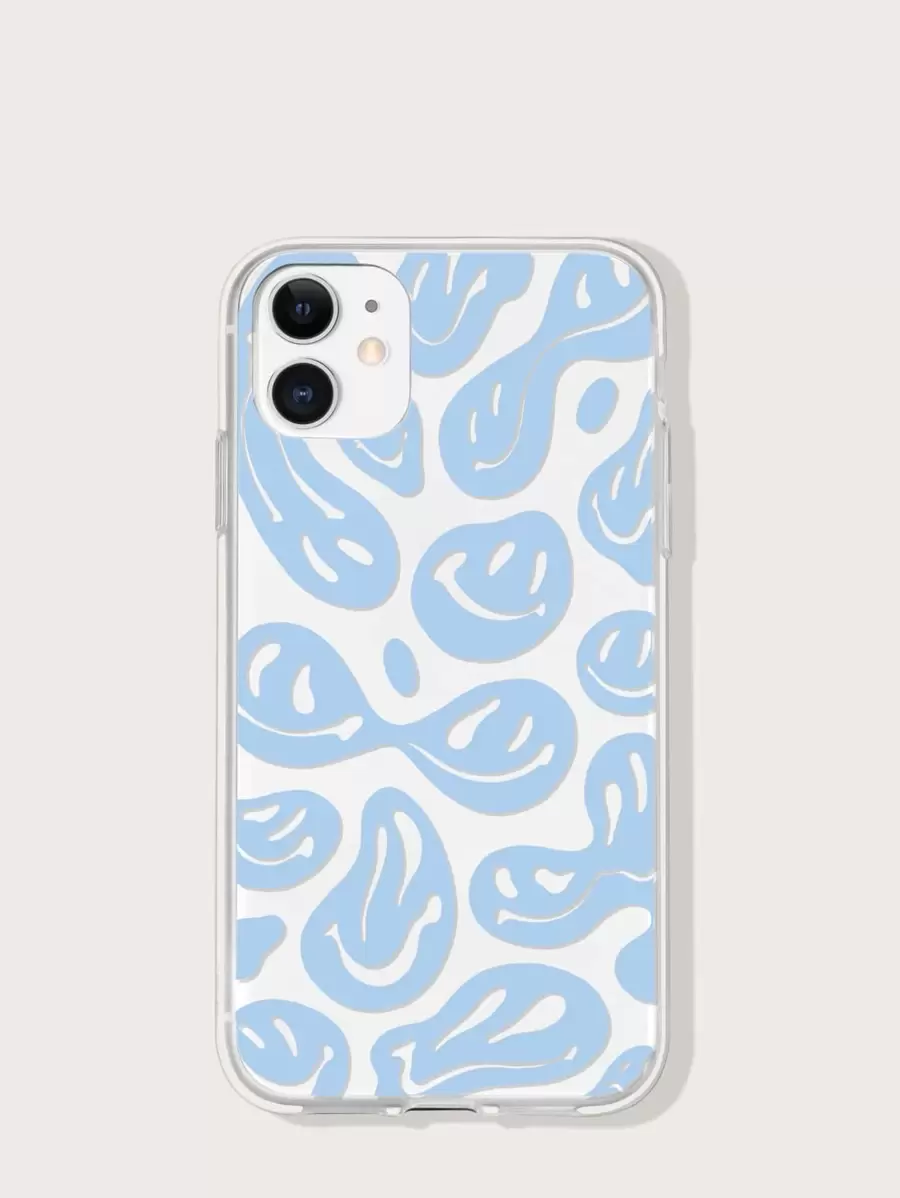 Cartoon Smile Phone Case Compatible With IPhone 11,IPhone 13,Galaxy A14 - Blue - View 1