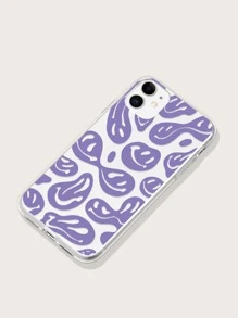 Smile Pattern Phone Case - Mauve Purple - View 3
