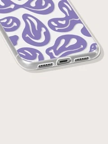 Smile Pattern Phone Case - Mauve Purple - View 4