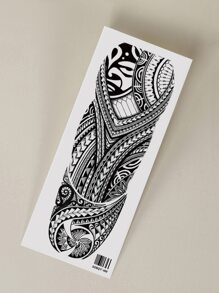 Nhãn dán hình xăm , 1 Sheet Hình xăm đồ họa cơ học Hình xăm tạm thời cho phụ nữ , Hình xăm đồ họa cơ học Người lớn , Hình xăm giả nhìn như thật , Dành cho phụ nữ và trẻ em gái - màu đen - Xem 4